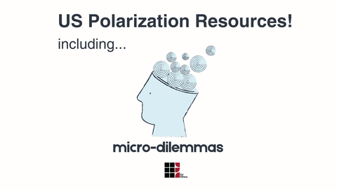 Polarization resources icon: head with gears coming from the mind